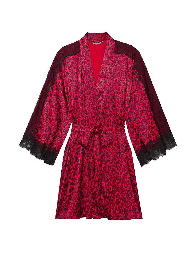 Сатиновий халат Lace Inset Robe Victoria’s Secret