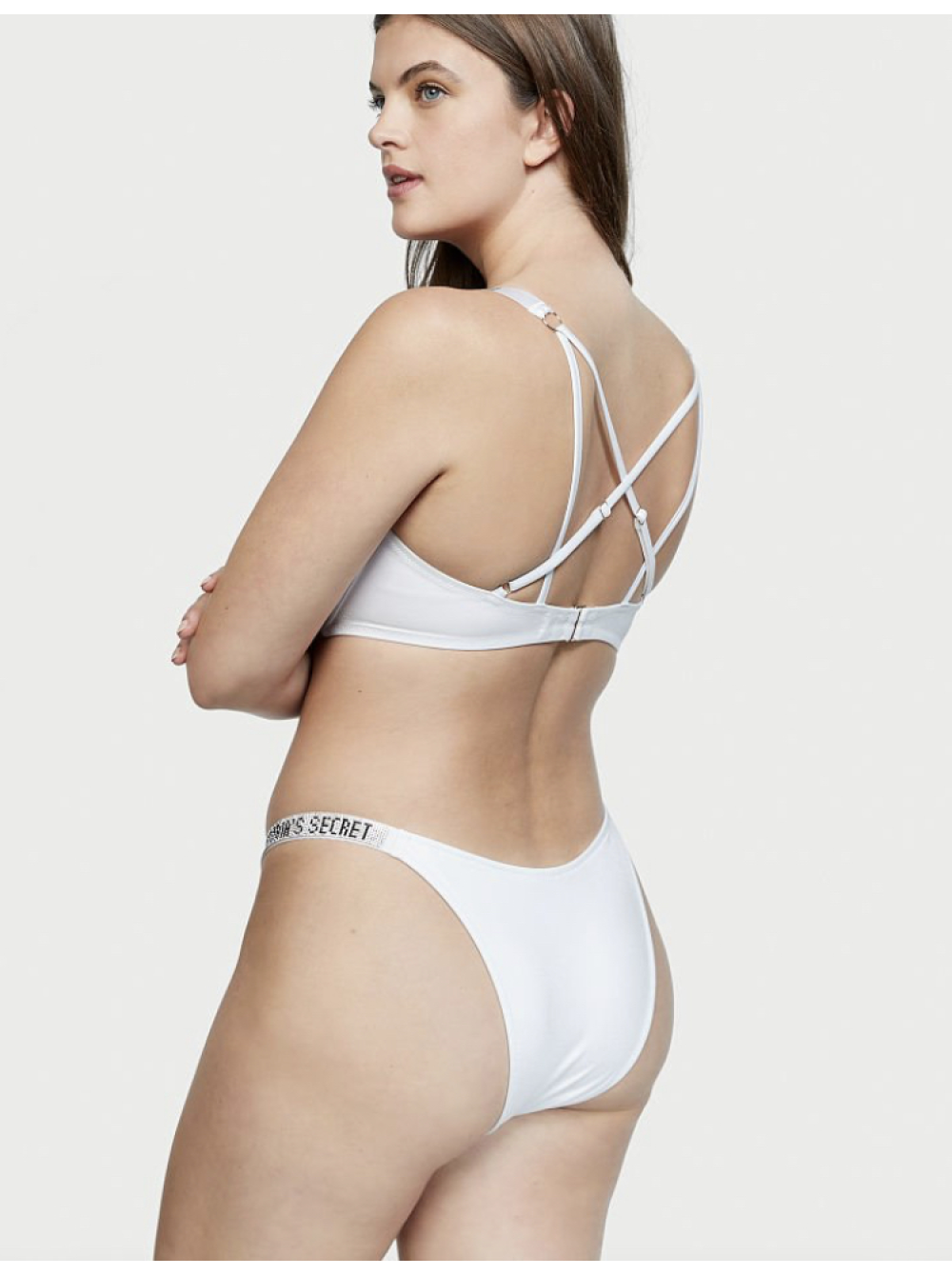 БІЛИЙ КУПАЛЬНИК З ПОДВІЙНИМ ПУШАПОМ SHINE STRAP SWIM ВІКТОРІЯ СІКРЕТ
