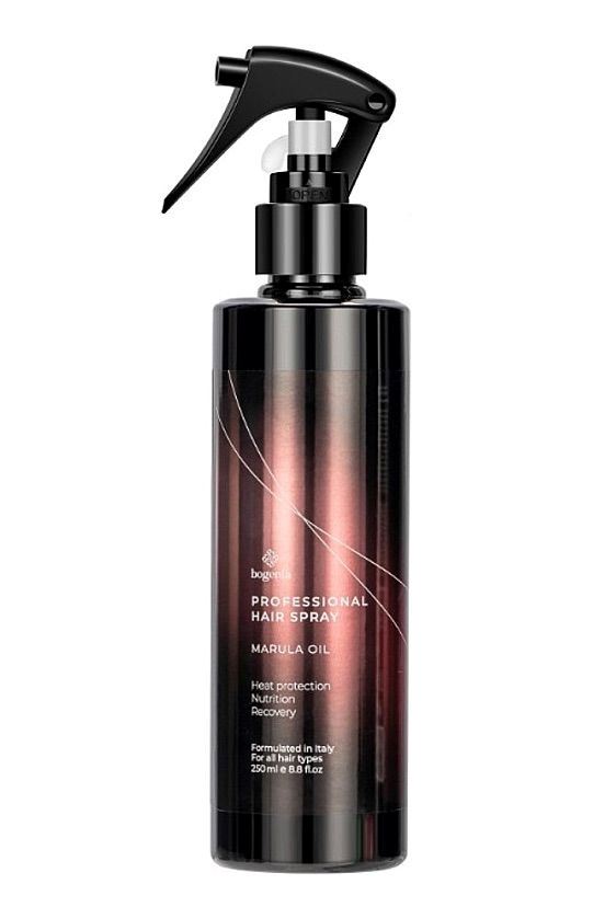 Професійний термозахисний спрей для волосся з олією марули Bogenia Professional Hair Spray Marula Oil