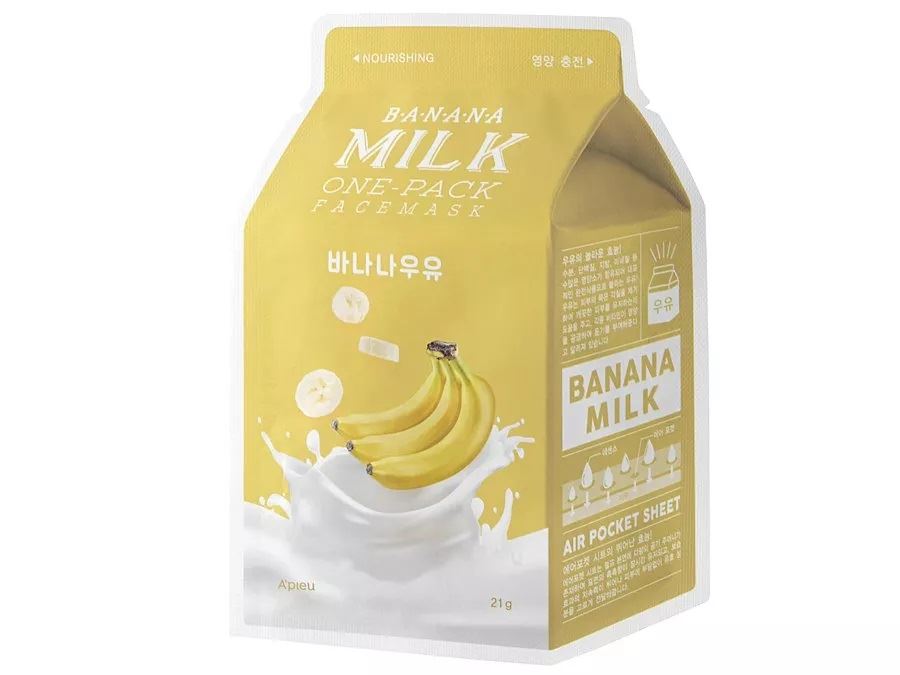 A'pieu - Живильна тканинна маска - Milk One Pack Mask - Banana - 21g