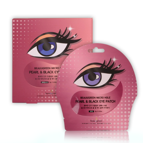 Гідрогелеві патчі BeauuGreen Micro Hole Pearl & Black Eye Patch, 2+1шт в індивідуальній упаковці