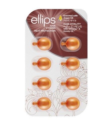 Вітаміни для волосся Здоров’я волосся з женьшенем і медом Ellips Hair Vitality With Ginseng & Honey Oil 8х1мл