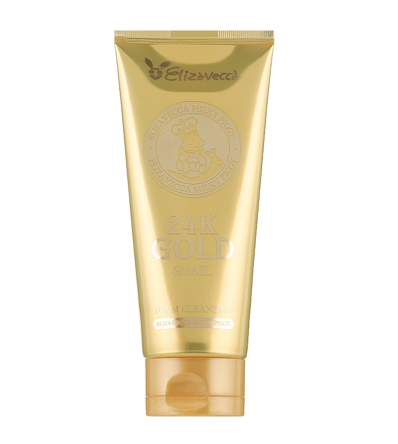 Очищаюча пінка з муцином равлика і 24К золотом Elizavecca Face Care 24k gold snail Cleansing Foam, 180мл