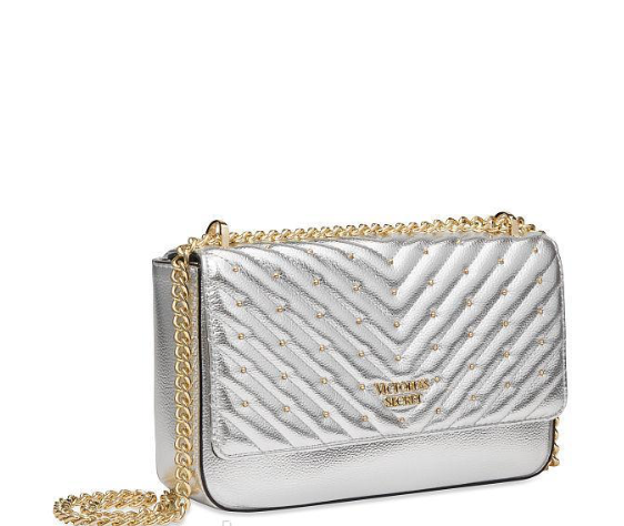 Сумка срібляста Victoria's Secret Small Bond Street Shoulder Bag