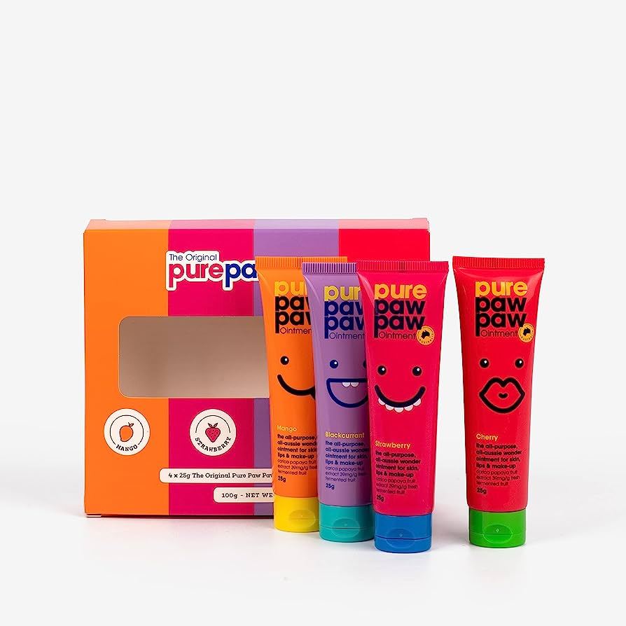 Набір бальзамів для губ - Pure Paw Paw Ointment Set, with Strawberry, Cherry, Mango, Blackcurrant